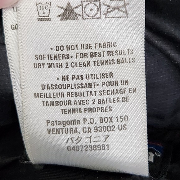 Patagonia Down Sweater Jacket Mens Small Black Full Zip Insulated Puffer - Picture 10 of 14